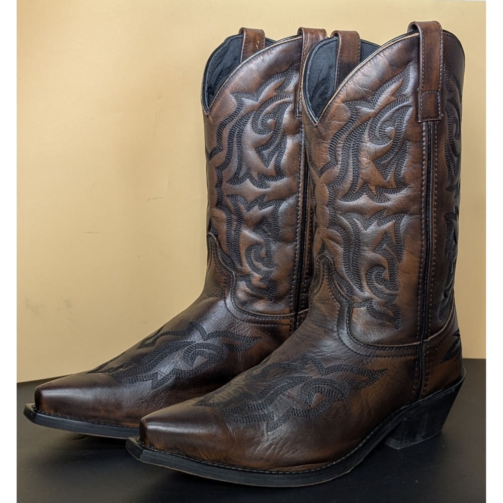 Laredo Men's Boots Hawk Burnt Apple Leather Cowboy Boots 6862 Size 10 EW